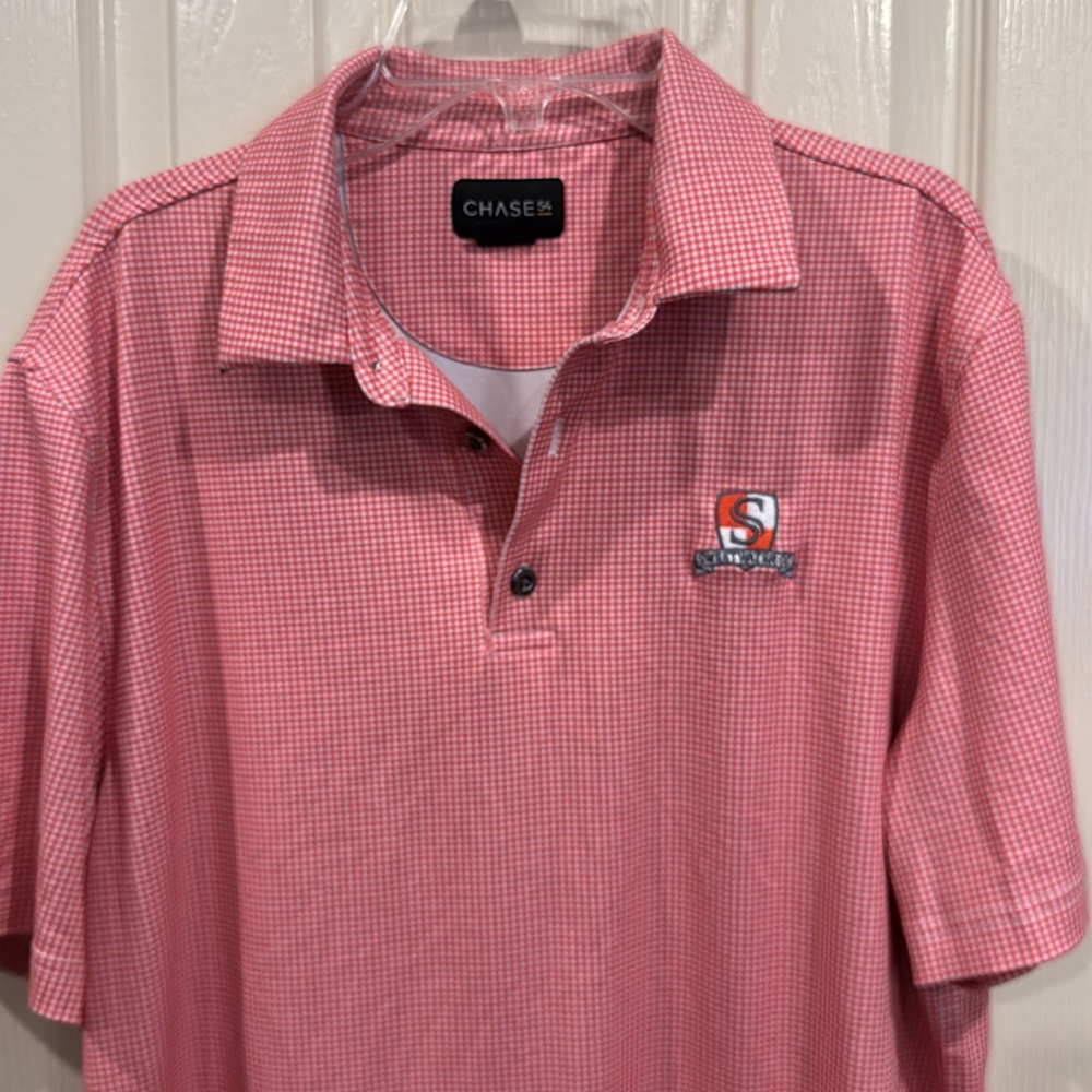 Chase54 Men’s Checkered Golf Polo. Sz Medium